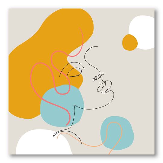 Designart - Minimal One Line Portrait of Female Face I